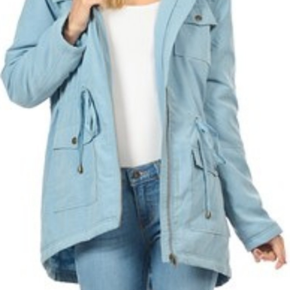 Lighty Blue faux fur lined hooded jacket - Picture 2 of 3